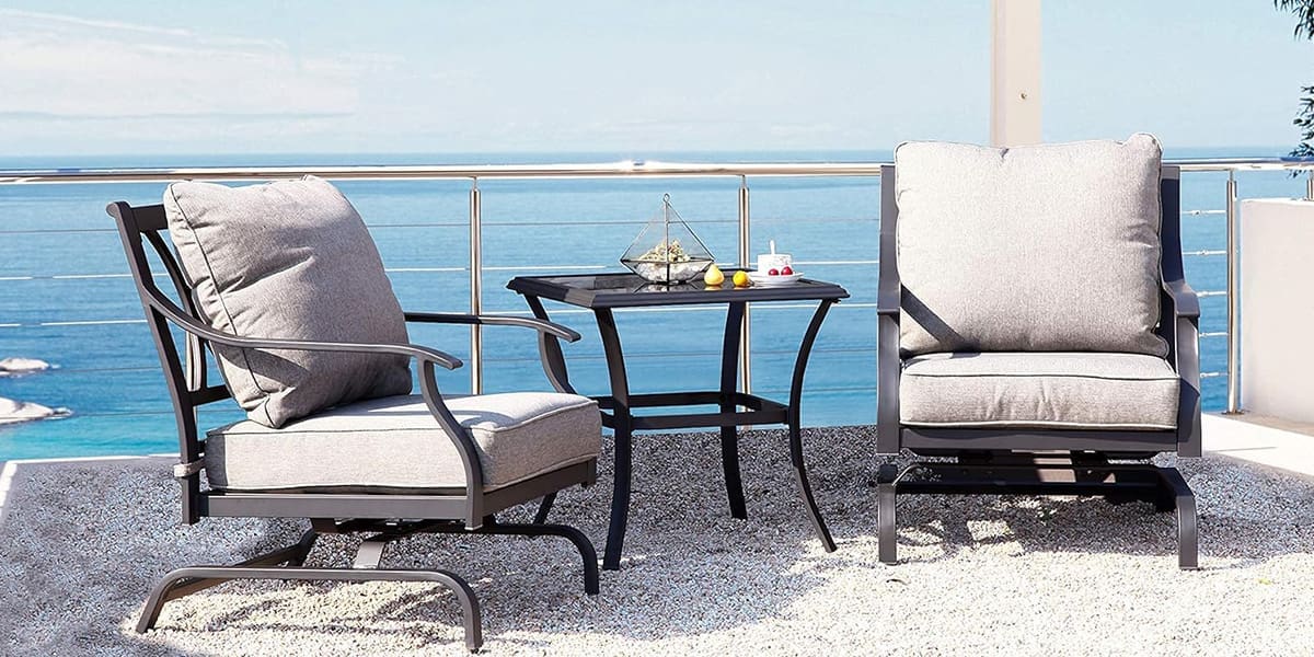 Grand Patio 3-Piece Outdoor Patio Furniture Set With Glider Rocking Chairs