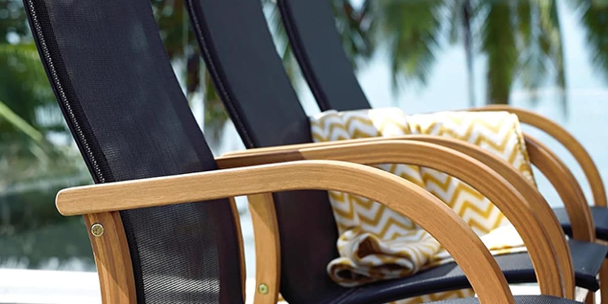 Amazonia Franklin Teak-Finish Patio Dining Set Chairs