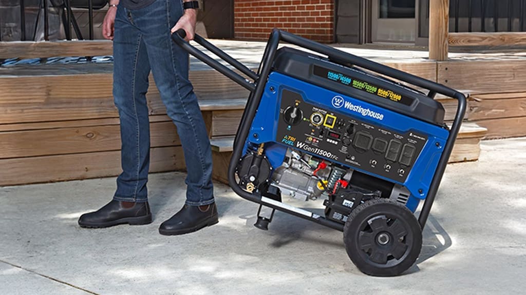 Westinghouse Outdoor Power Equipment 14500 Peak Watt Tri-Fuel Portable Home Backup Generator with Remote Electric Start